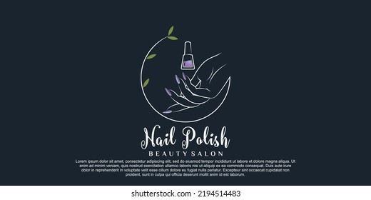 Nail Polish Icon Logo Design For Nail Salon Or Beauty Studio With Creative Concept Premium Vector