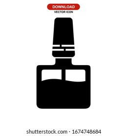 Icono de esmalte de uñas o logotipo símbolo de signo aislado ilustración vectorial - iconos vectoriales de estilo negro de alta calidad