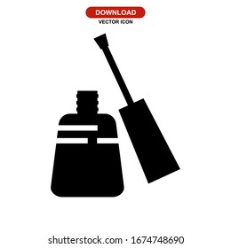 Icono de esmalte de uñas o logotipo símbolo de signo aislado ilustración vectorial - iconos vectoriales de estilo negro de alta calidad