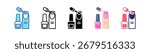 Nail Polish Icon Multiple Style Set Collection.