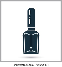 Nail polish icon on the background