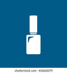 Nail Polish Icon On Blue Background