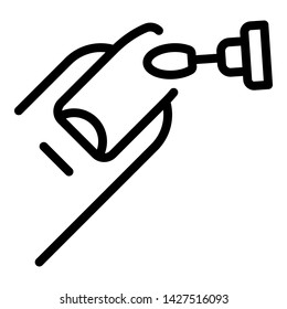 Nail polish icon. Outline nail polish vector icon for web design isolated on white background