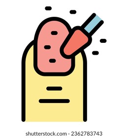 Nail polish icon outline vector. Art bar. Manicure studio color flat