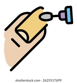 Nail polish icon. Outline nail polish vector icon color flat isolated