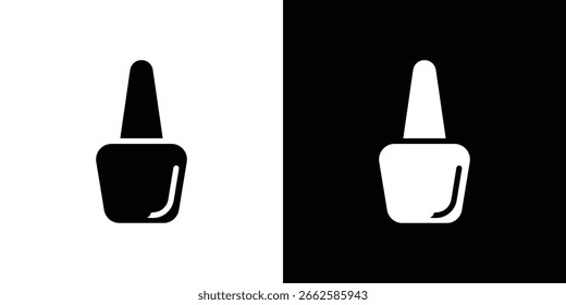 Conjunto de iconos de esmalte de uñas en estilo glifo negro. Ilustración vectorial de colección de silueta.