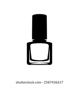 Nail polish icon silhouette vector illustration on white background