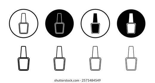 nail polish icon Simple outline illustration set