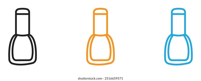 Icono de esmalte de uñas Conjunto de ilustración de línea delgada