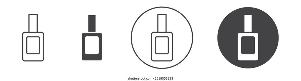 Ilustración de línea delgada de icono de esmalte de uñas