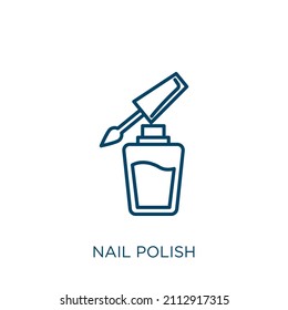 nail polish icon. Thin linear nail polish outline icon isolated on white background. Line vector nail polish sign, symbol for web and mobile