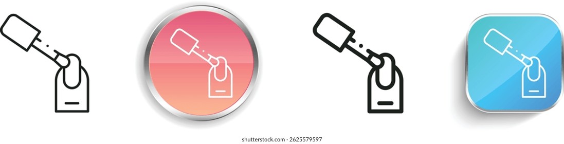 nail polish icon. Thin Linear, Regular and Button Style Design Isolated On White Background