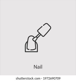 nail polish icon vector icon.Editable stroke.linear style sign for use web design and mobile apps,logo.Symbol illustration.Pixel vector graphics - Vector