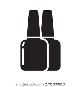 Nail polish icon vector illustration showing varnish bottles lacquer cosmetic manicure pedicure beauty product fashion concept isolated white background design element