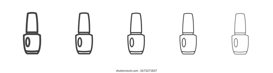 Icono de esmalte de uñas Vector esquema conjunto ilustración signo