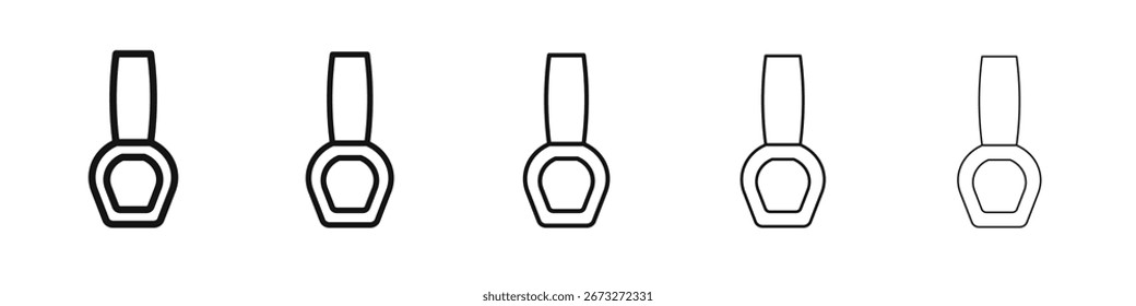 Nail Polish Icon vector outline set illustration sign