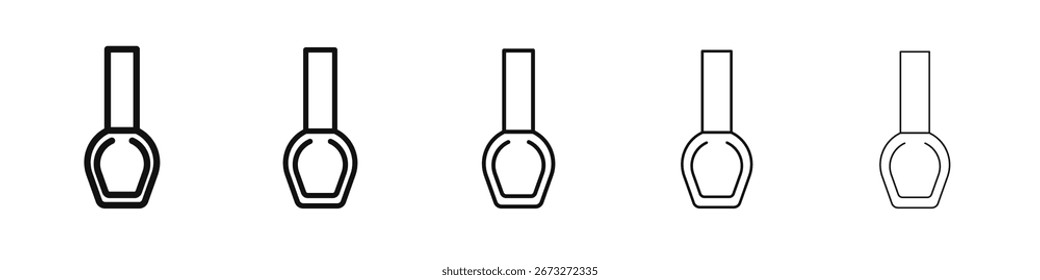 Icono de esmalte de uñas Vector esquema conjunto ilustración signo