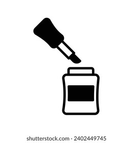 nail polish icon with white background vector stock illustration