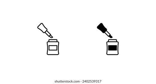nail polish icon with white background vector stock illustration