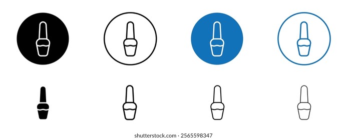 Nail polish icons in black and blue colors