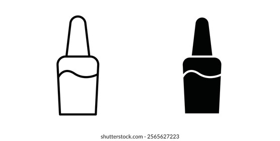 Nail polish icons in black and white colors