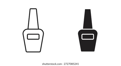Conjunto de ícones de esmalte de unha. Ilustração de vetor de linha simples