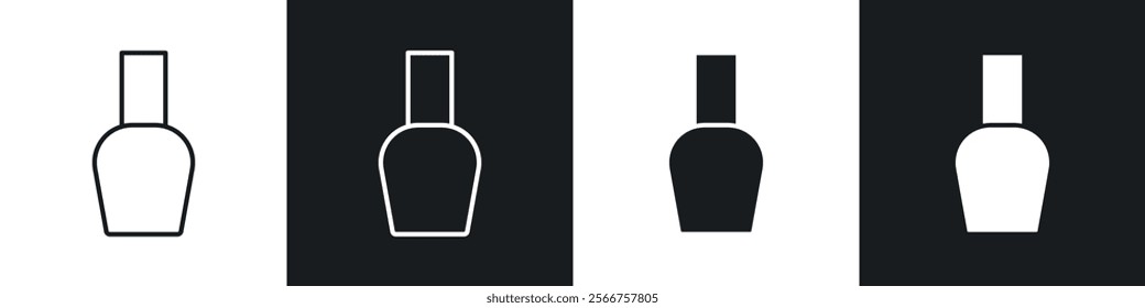 Nail polish icons in Thin line black color. flat simple vector symbols illustration.