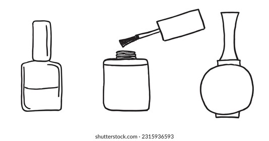 Nail polish illustration image. 
Hand drawn image artwork of nail polish. 
Simple cute original logo.
Hand drawn vector illustration for posters, cards, t-shirts.