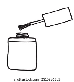 Nail polish illustration image. 
Hand drawn image artwork of nail polish. 
Simple cute original logo.
Hand drawn vector illustration for posters, cards, t-shirts.