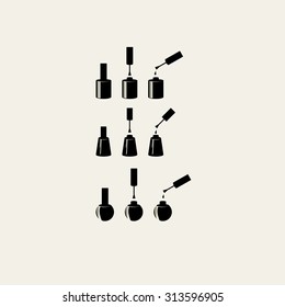 Nail polish. Isolated silhouette. vector illustration.