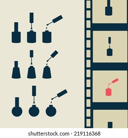 Nail polish. Isolated vector set