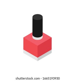 Nail Polish isometric icon.  3d vector colorful illustration. isolated on white background