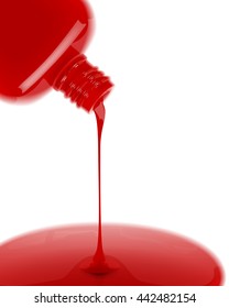 Nail polish leaking out from bottle vector illustration