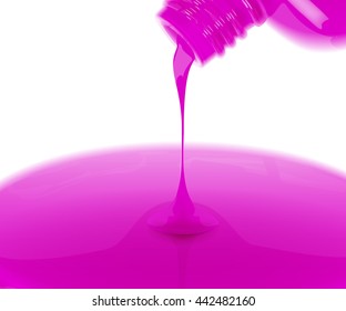 Nail polish leaking out from bottle vector illustration