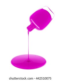 Nail polish leaking out of the bottle vector illustration