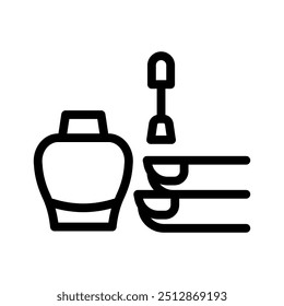 Icono de línea de esmalte de uñas ilustración Vector gráfico. Gráfico simple del Vector de la ilustración del elemento, conveniente para el App, los Sitios web, y las presentaciones aisladas en el fondo blanco