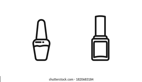 nail polish line icon set. nail polish cosmetics line icon
