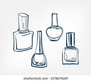 nail polish line vector clip art isolated cosmetics