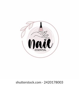 Nail polish logo with creative unique design vector icon illustration
