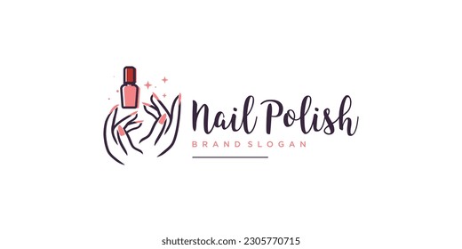 Nail polish logo design for beauty care