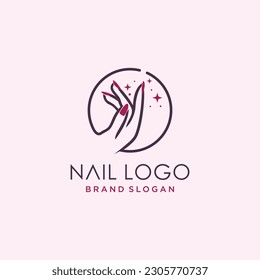 Nail polish logo design for beauty care