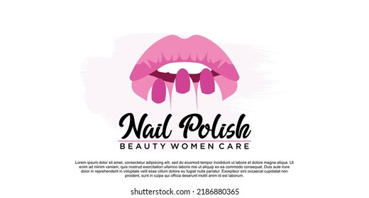 Nail polish logo design with creative concept Premium Vector part 1