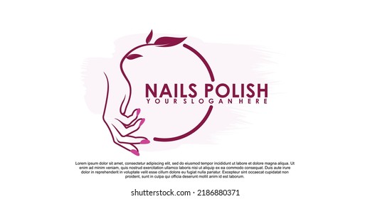 Nail polish logo design with creative concept Premium Vector part 2