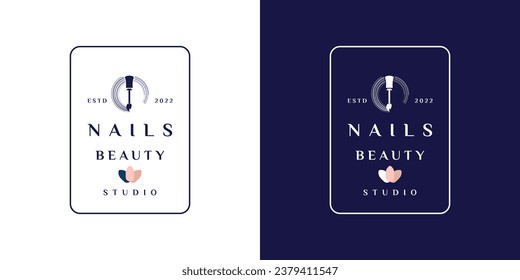 Nail polish logo design element vector with modern concept idea