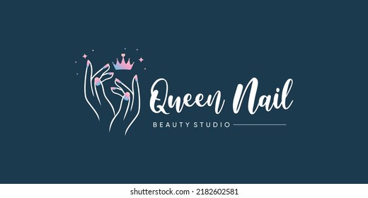 Nail polish logo design icon vector with unique element concept Premium Vector