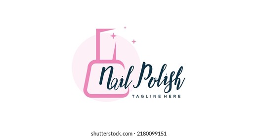 Nail polish logo design idea with creative style Premium Vector