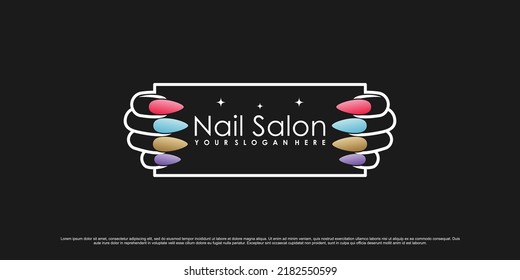 Nail polish logo design inspiration for women beauty salon with modern style concept Premium Vector