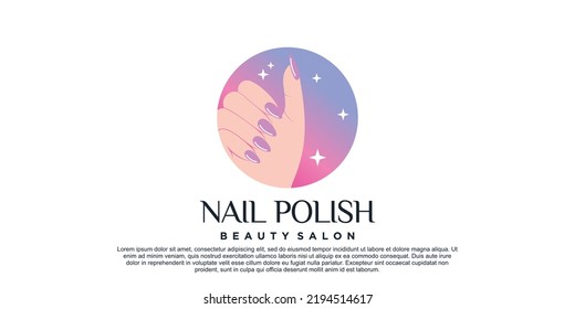 Nail polish logo design for manicure beauty salon with creative concept Premium Vector