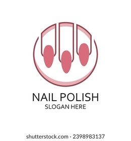 Nail polish logo design simple concept Premium Vector