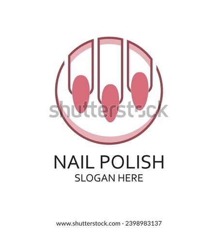 Nail polish logo design simple concept Premium Vector